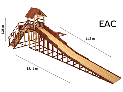 Зимняя деревянная игровая горка Савушка Зима - 10 (скат 11.8 м)